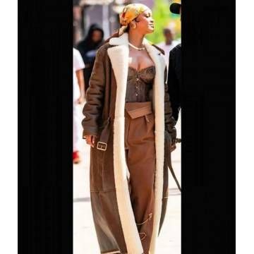 Rihanna Bronx Shearling Coat