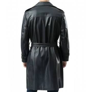 Adam Lambert Black Double Breasted Leather Coat Adam Lambert Black Double Breasted Leather Coat