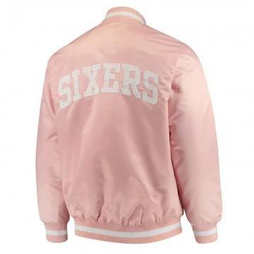 Philadelphia 76ers Pink Satin Jacket