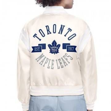 Toronto Maple Leafs Printed Logo Varsity Satin Jacket