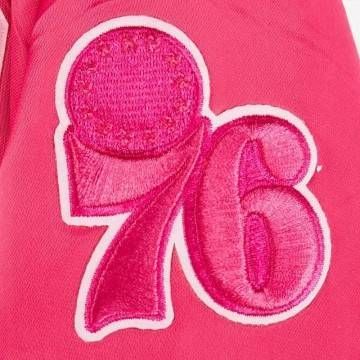 Philadelphia 76ers Triple Pink Satin Jacket