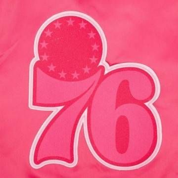 Philadelphia 76ers Triple Pink Satin Jacket