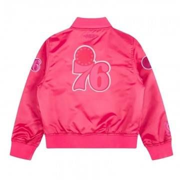 Philadelphia 76ers Triple Pink Satin Jacket