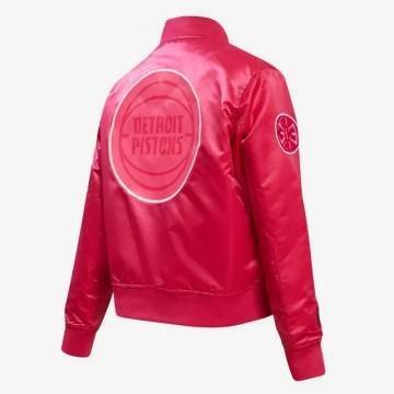 Detroit Pistons Triple Pink Satin Jacket Detroit Pistons Triple Pink Satin Jacket