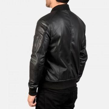 Bomber Black Leather MA-1 Jacket