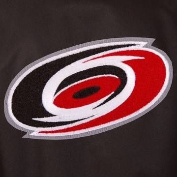 Carolina Hurricanes Black & Red Poly-Twill Jacket Carolina Hurricanes Black & Red Poly-Twill Jacket