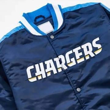 Los Angeles Chargers Navy Varsity Satin Jacket