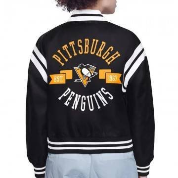 Pittsburgh Penguins Printed Logo Varsity Satin Jacket