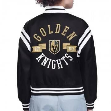 Vegas Golden Knights Printed Logo Varsity Satin Jacket