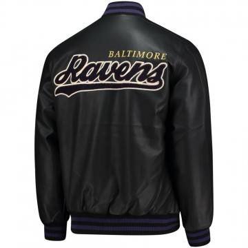 Baltimore Ravens Black Leather Bomber Jacket Baltimore Ravens Black Leather Bomber Jacket