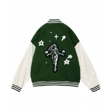 Green Fair Focus Dondrive Letterman Jacket Green Fair Focus Dondrive Letterman Jacket