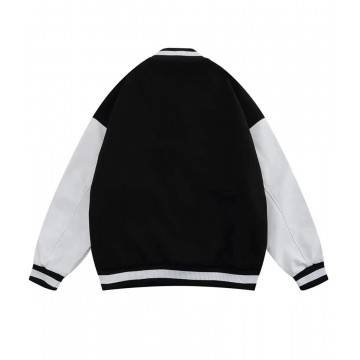 Letterman Blackberry Smoke Embroidered Jacket Letterman Blackberry Smoke Embroidered Jacket