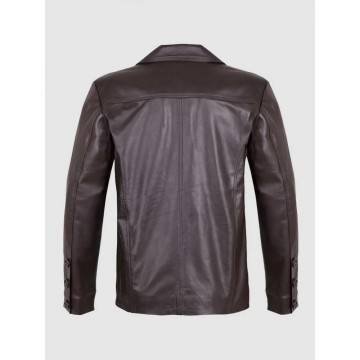 2 Button Brown Leather Blazer
