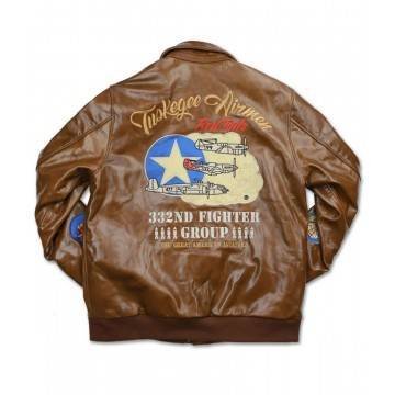 Tuskegee Airmen Fighter A2 Brown Leather Jacket Tuskegee Airmen Fighter A2 Brown Leather Jacket