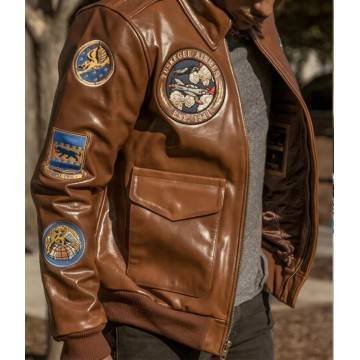 Tuskegee Airmen Fighter A2 Brown Leather Jacket Tuskegee Airmen Fighter A2 Brown Leather Jacket