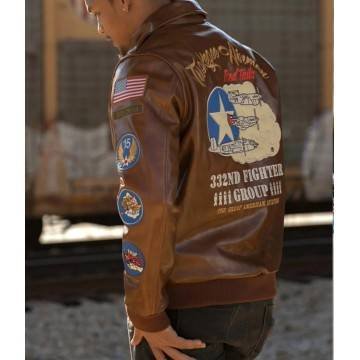 Tuskegee Airmen Fighter A2 Brown Leather Jacket Tuskegee Airmen Fighter A2 Brown Leather Jacket
