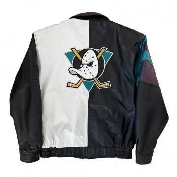 Anaheim Ducks Multi Color Leather Jacket Anaheim Ducks Multi Color Leather Jacket