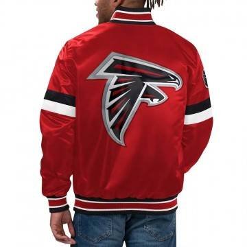 Atlanta Falcons Locker Room Red Varsity Satin Jacket Atlanta Falcons Locker Room Red Varsity Satin Jacket