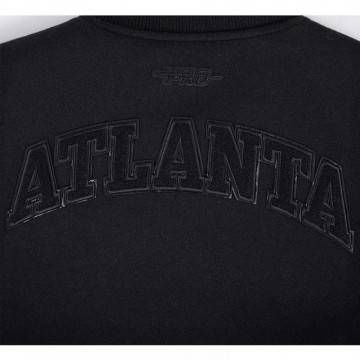 Atlanta Hawks Triple Black Varsity Wool & Leather Jacket