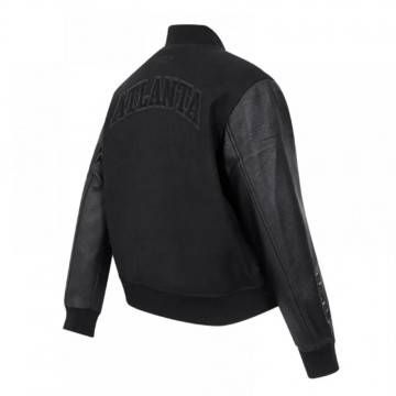 Atlanta Hawks Triple Black Varsity Wool & Leather Jacket