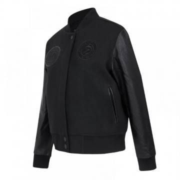 Atlanta Hawks Triple Black Varsity Wool & Leather Jacket