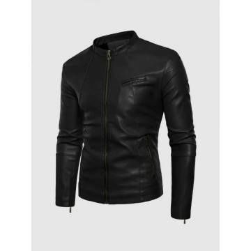 Black Leather Jacket with...