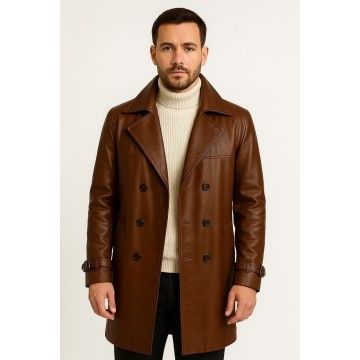 Mens Brown Genuine Leather...