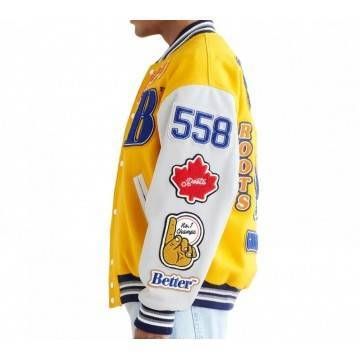 Better Gift Shop Buddy Yellow & White Varsity Jacket
