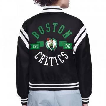 NBA Boston Celtics Logo Satin Varsity Jacket