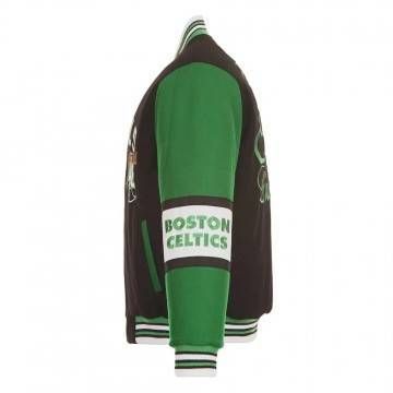Boston Celtics Black and Green Varsity Wool Jacket