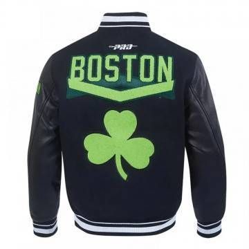 Boston Celtics 2024/25 City Edition Chenille Black Varsity Jacket