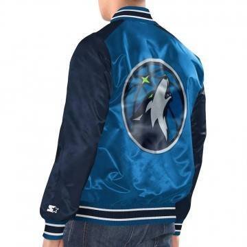 Blue/Navy Minnesota Timberwolves Renegade Varsity Jacket