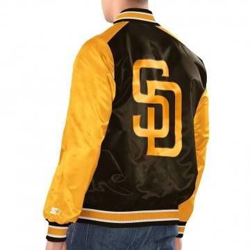 Brown & Gold San Diego Padres Renegade Varsity Satin Jacket