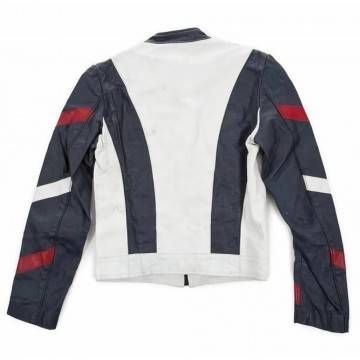 Bruce Lee Navy & White Leather Jacket