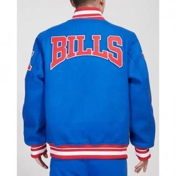 Buffalo Bills Crest Emblem Royal Varsity Wool Jacket Buffalo Bills Crest Emblem Royal Varsity Wool Jacket