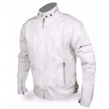 Daft Punk White Leather Jacket Electroma Hero Robot Rivet Jacket