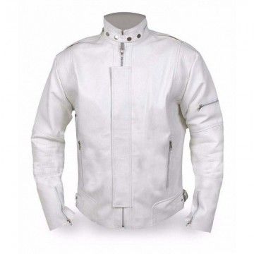 Daft Punk White Leather Jacket Electroma Hero Robot Rivet Jacket