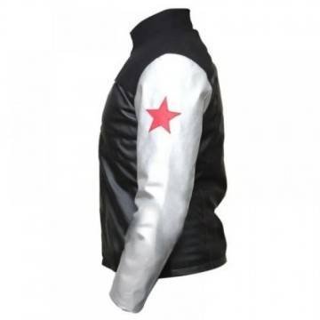 Bucky Barnes Winter Soldier Black Leather Jacket
