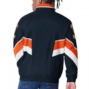 Chicago Bears Captain Navy Varsity Satin Jacket
