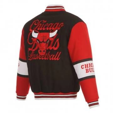 Chicago Bulls Black & Red Varsity Wool Jacket Chicago Bulls Black & Red Varsity Wool Jacket