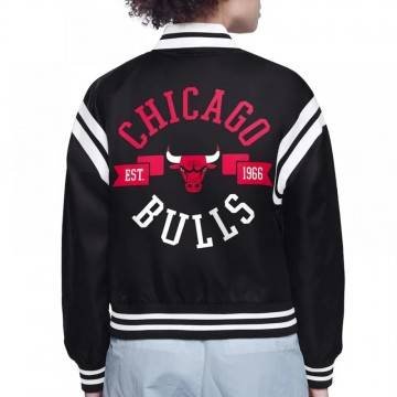 Chicago Bulls Printed Logo Varsity Satin Jacket