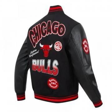 Chicago Bulls Turn It Up Classic Rib Varsity Jacket Chicago Bulls Turn It Up Classic Rib Varsity Jacket