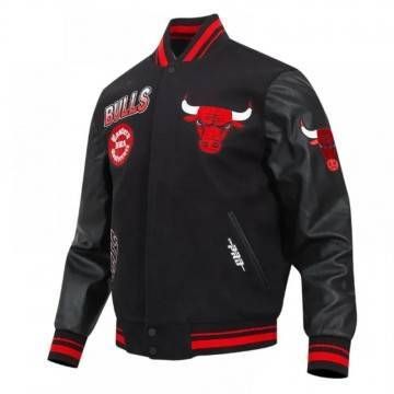 Chicago Bulls Turn It Up Classic Rib Varsity Jacket Chicago Bulls Turn It Up Classic Rib Varsity Jacket