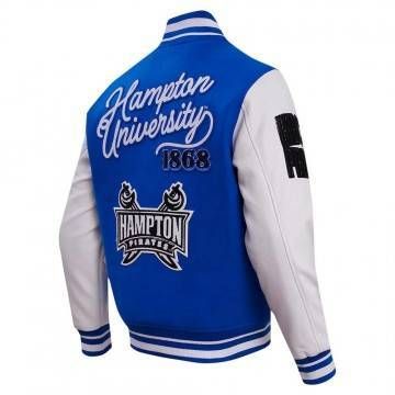 Hampton Pirates HBCU Royal & White Varsity Jacket
