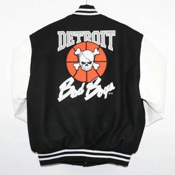 Detroit Bad Boys Varsity Black & White Jacket