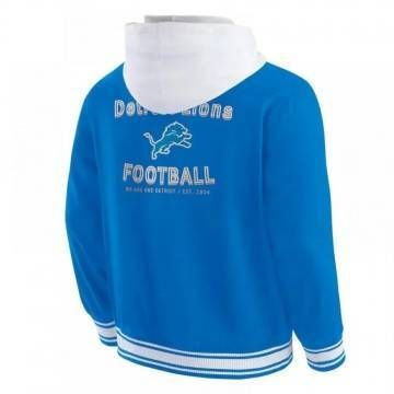 Detroit Lions Blue Cotton Hooded Jacket