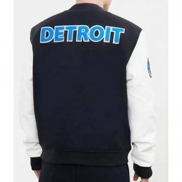 Detroit Lions Letterman Varsity Black & White Jacket