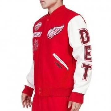 Detroit Red Wings Animal Patches Red Varsity Jacket