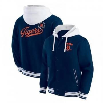 Detroit Tigers Navy Cotton Hooded Jacket