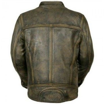 Distressed Wax Vintage Biker Retro Motorcycle Cafe Racer Leather Jacket Distressed Wax Vintage Biker Retro Motorcycle Cafe Racer Leather Jacket